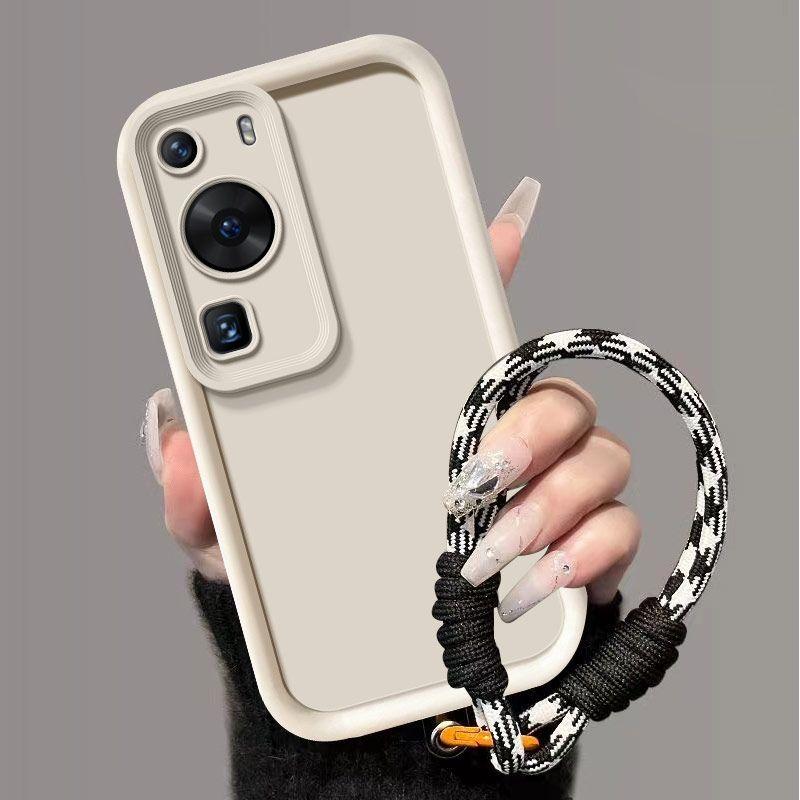 Für Huawei P60 Hülle Huawei P60 Pro MNA-AL00 MNA-LX9 Handyhülle Web-Lanyard Abdeckung Hautgefühl Schutz Stoßfeste Hülle