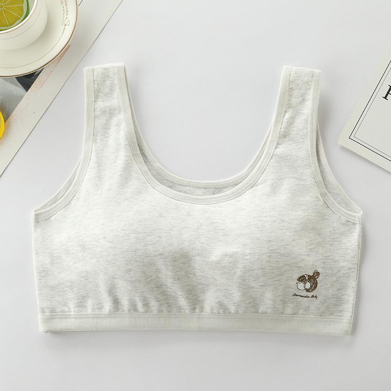 Teen Girls Middle High School Puberty Thin Wireless Cotton Sports Bra Vest