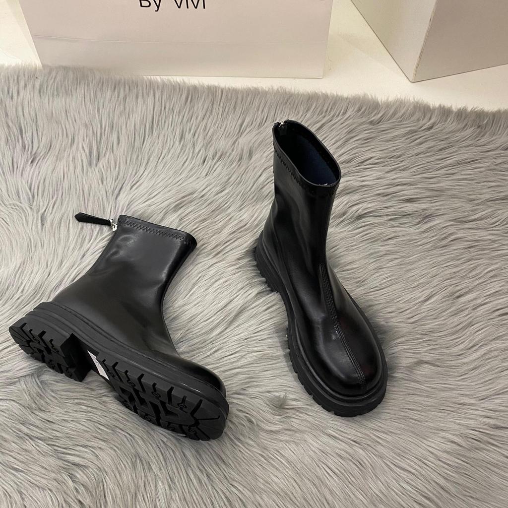 Platform White Thin Martin Boots Women's Shoes New Summer Brown Korean Small Ankle Boots Black Ankle Boots