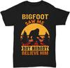 Funny Bigfoot Saw Me Sasquatch Believer T-Shirt Men Vintage Yeti Tee Gift Black