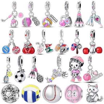 Kupfer Sport Serie Anhänger Golf Boxen Baseball Tischtennis Charms Perlen Passend für Armband DIY Schmuck Markierung Geschenk