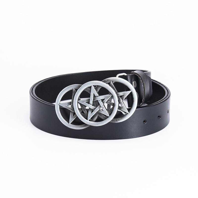 Men's Trendy Five-Star Leather Belt - European & American Celtic Classic Design