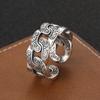 Adjustable Open Ring Men Women Vintage Thorn Motif Punk Hip Hop Plated Geometric Band