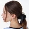 Pearl Ribbon Black Scrunchie