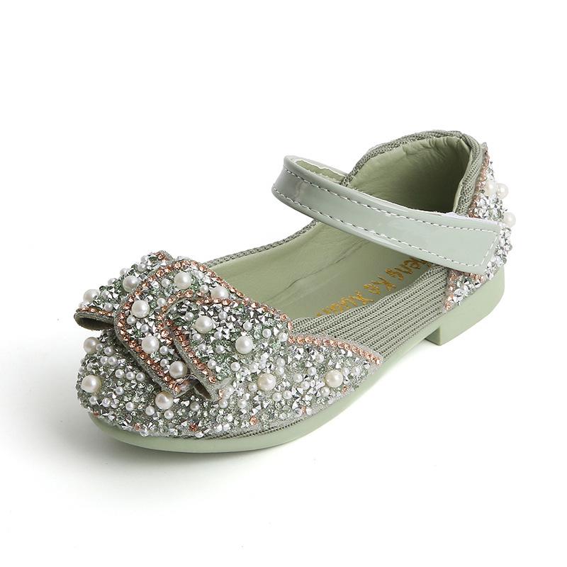 Mädchen Prinzessinnen-Schuhe mit Strass und Schleife für Frühling/Herbst 2026 - Perfekt für Tanz und Auftritte