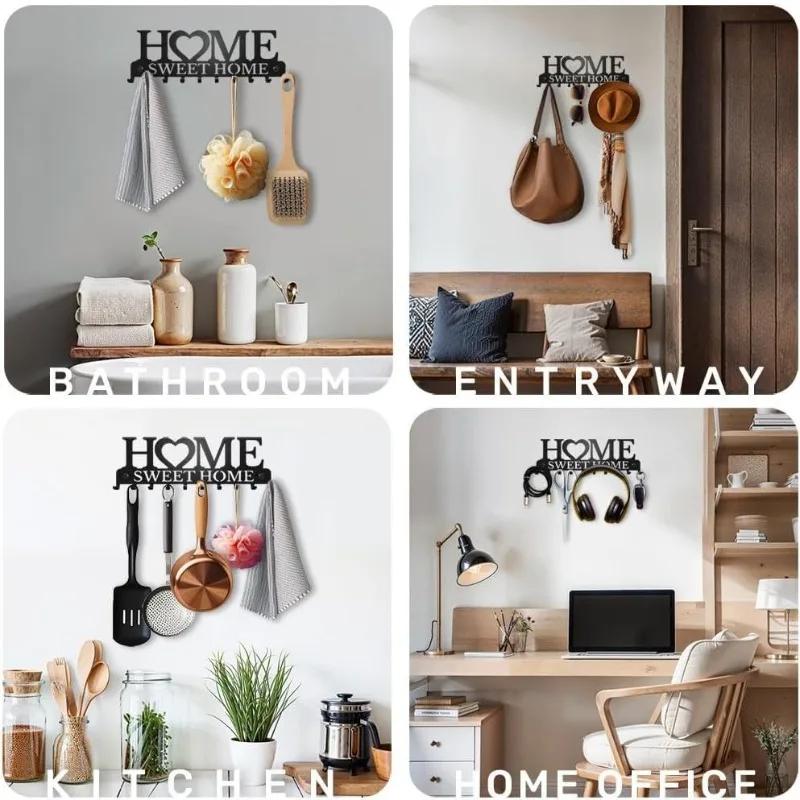 1 Stück Wandmontierter Dekorativer Schlüsselhalter Sweet Home, Schlüsselwandhaken, Kreativer Schlüsselhalter für Haustür