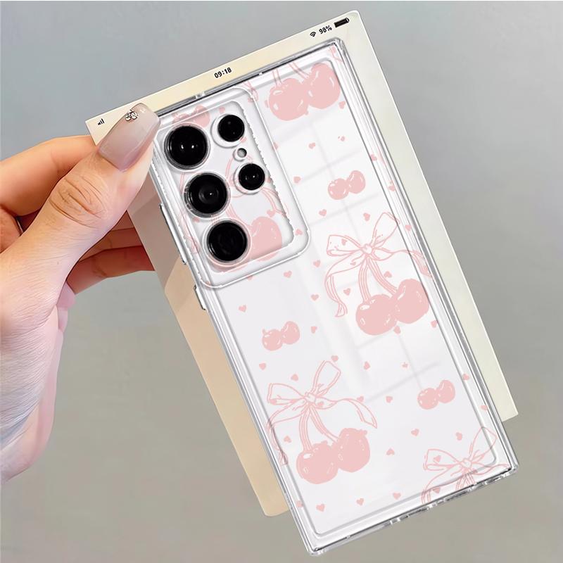 Case for Samsung Galaxy S26 S20 Plus S24 S23 Ultra S21 Note 20 Ultra 10 S22 FE S25 Edge Phone Cover Cartoon Bow