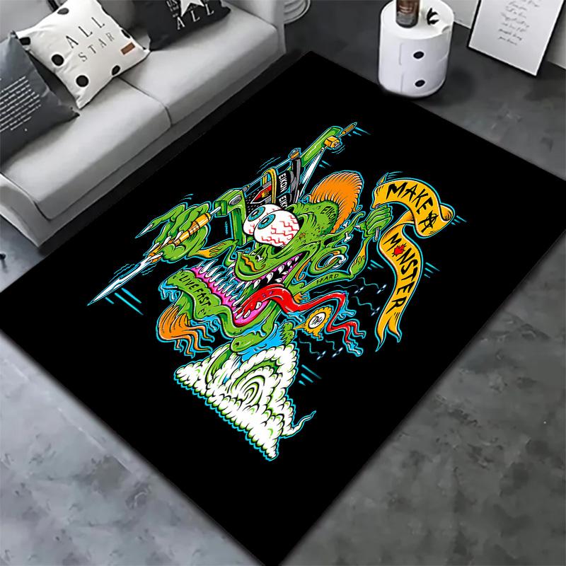 Rat Fink Carpet Rug For Living Room Bedroom Home Sofa Decoration Kids Play Nonslip Floor Mat