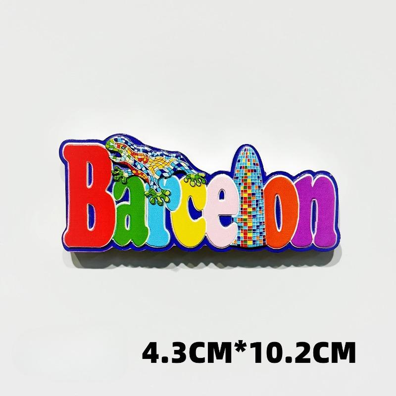 Spain Fridge Stickers Barcelona Travel Souvenirs Bullfight Mosaic Lizard Santiago De Compostela Fridge Magnets Birthday Gifts