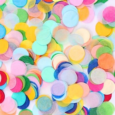 5 Opakowań Wielokolorowego Okrągłego Konfetti Tkankowego - Wykonane Na Urodziny, Wesela, Sztukę i Rzemiosło, Opakowania (10 g/opakowanie)