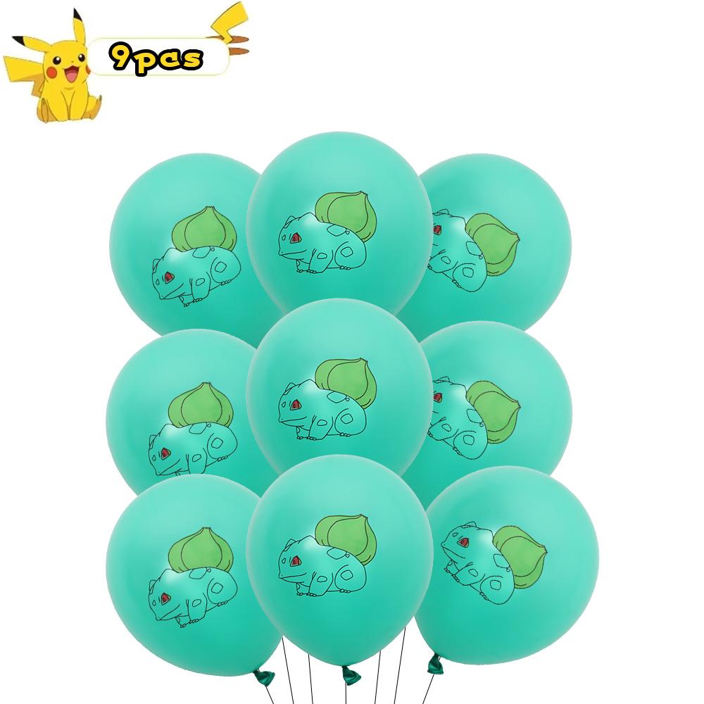9/18pcs Pokemon Latex Balloons Birthday Decorations Cartoon Pikachu Squirtle Characters Children Baby Shower s Round Sensory Durable Bouncy Elastic