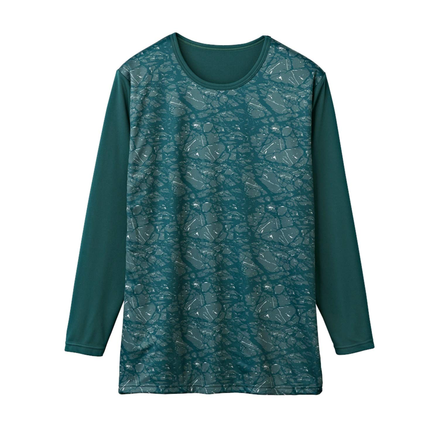 

Inner Windproof Inner Long Crew Neck YW1808B Blue Green Japan L to Japanese Size [Gunze] Shirt, Men s (Equivalent L)