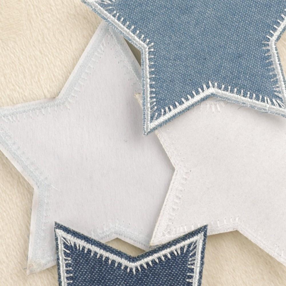 Toppe termoadesive a forma di stella Toppe in tessuto Toppe in denim termoadesive Tessuto per gomiti Design termoadesivo Toppe da cucire