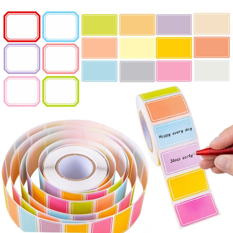 Colorful Adhesive Label Sticker Suitable For Multiple Pen Roll Packaged Art Paper Diy Dairy Scrapbooking Decorative Stickers Zyf