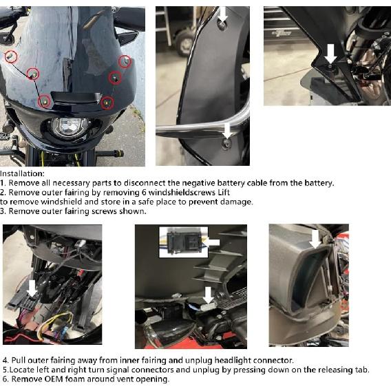 Waterproof Motorcycle Side Fairings Headlight LED Turn Signal Light Trim Lamp For Harley Low Rider ST FXLRST 2022-2025 2023,Low Rider El Diablo FXRST