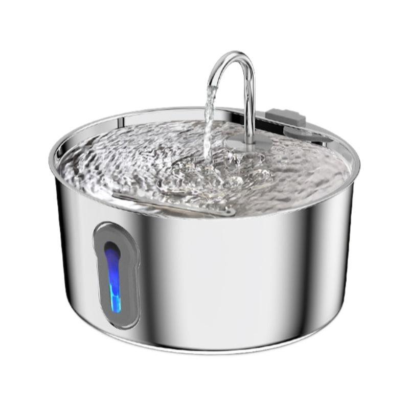 Stainless Steel Pet Water Dispenser with Automatic Circulation, 4L Capacity - Cat & Dog Drinking Fountain
