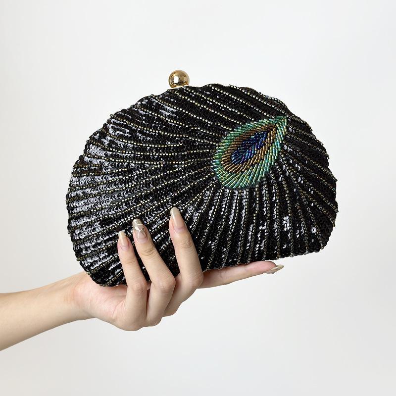 Retro Chinese Style Beaded Embroidered Crossbody Evening Bag