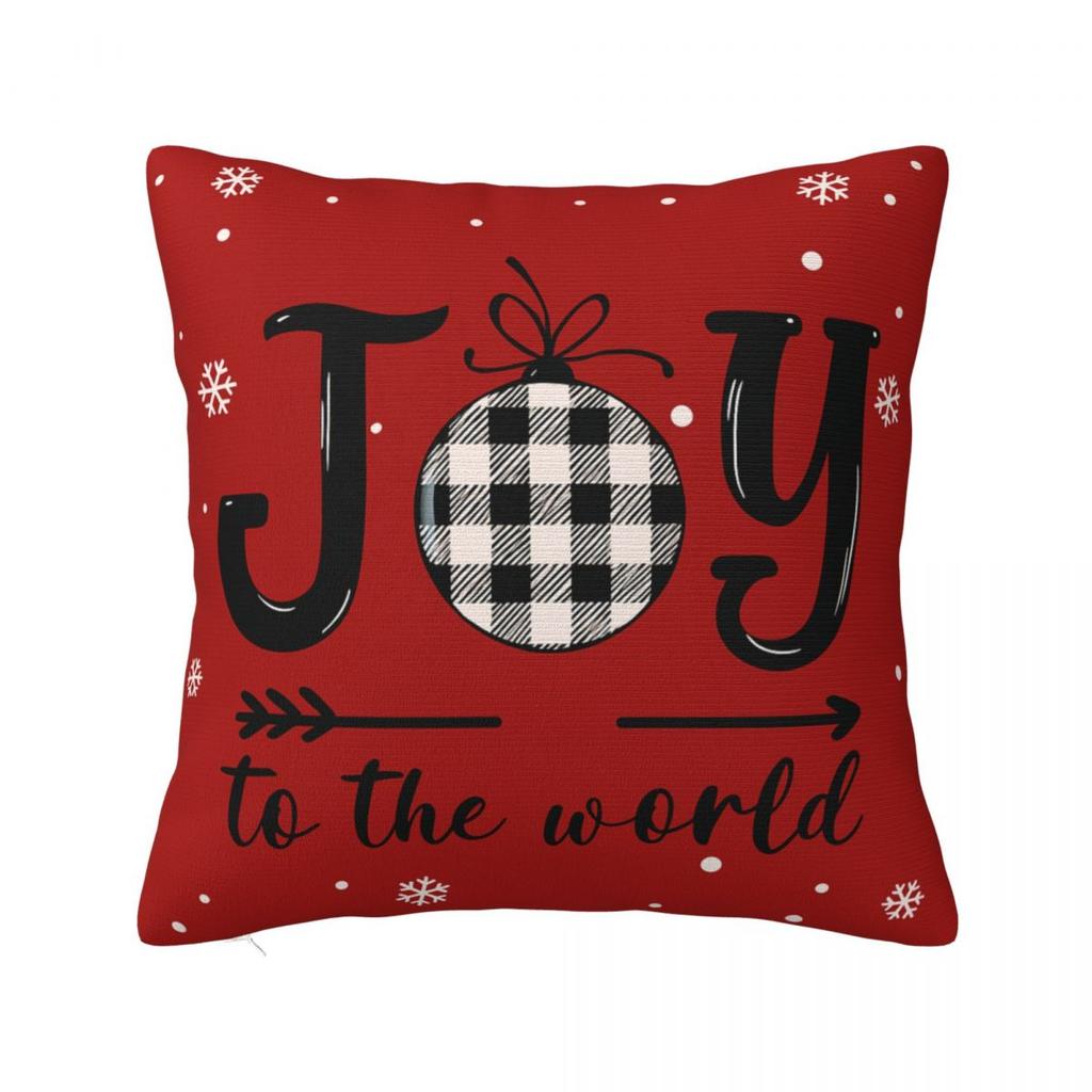 Chrismas Snowflake Letter Print Pillow Case Cushion Cover Polyester Graphic Pillow Cover Pillowcases Office Car Home Decorative