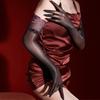 Women Ultra-thin Five Finger Gloves Oil Smooth Sexy Mittens Stretchy Lace Cuff Stockings Glove Sheer Nightclub