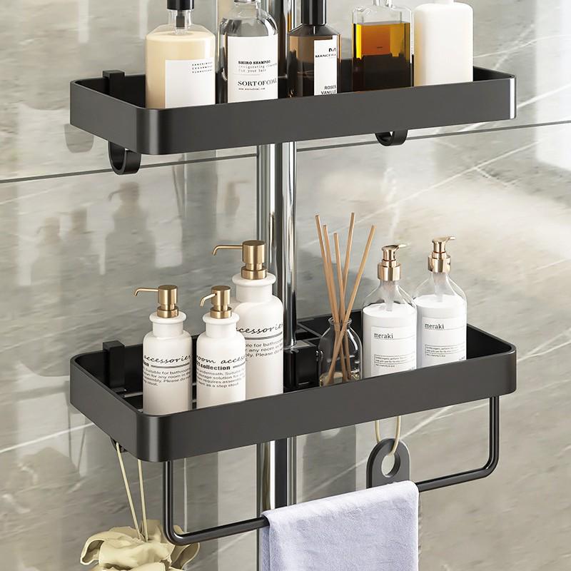 No-Drill Bathroom Shower Rack: Hanging Organizer for Shampoo and Toiletries