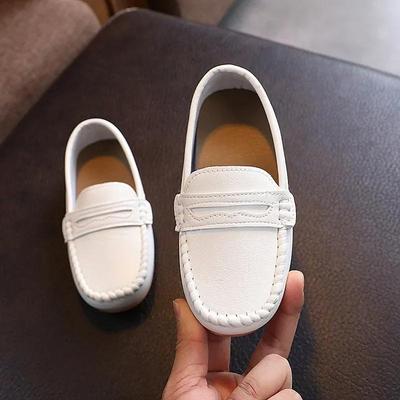 Mocasines Oxford Slip-On para Niños Primavera Otoño Piel PU Suave Zapatos para Niños Pequeños Negro Blanco Zapatos de Uniforme Escolar para Niños
