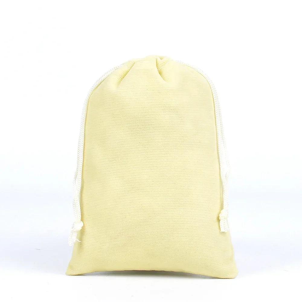 10Pcs/Lot Soft Fabric Velvet Drawstring Gift Bags Wedding Candy Christmas Pouches Jewelry Storage Bag Festival Various Size