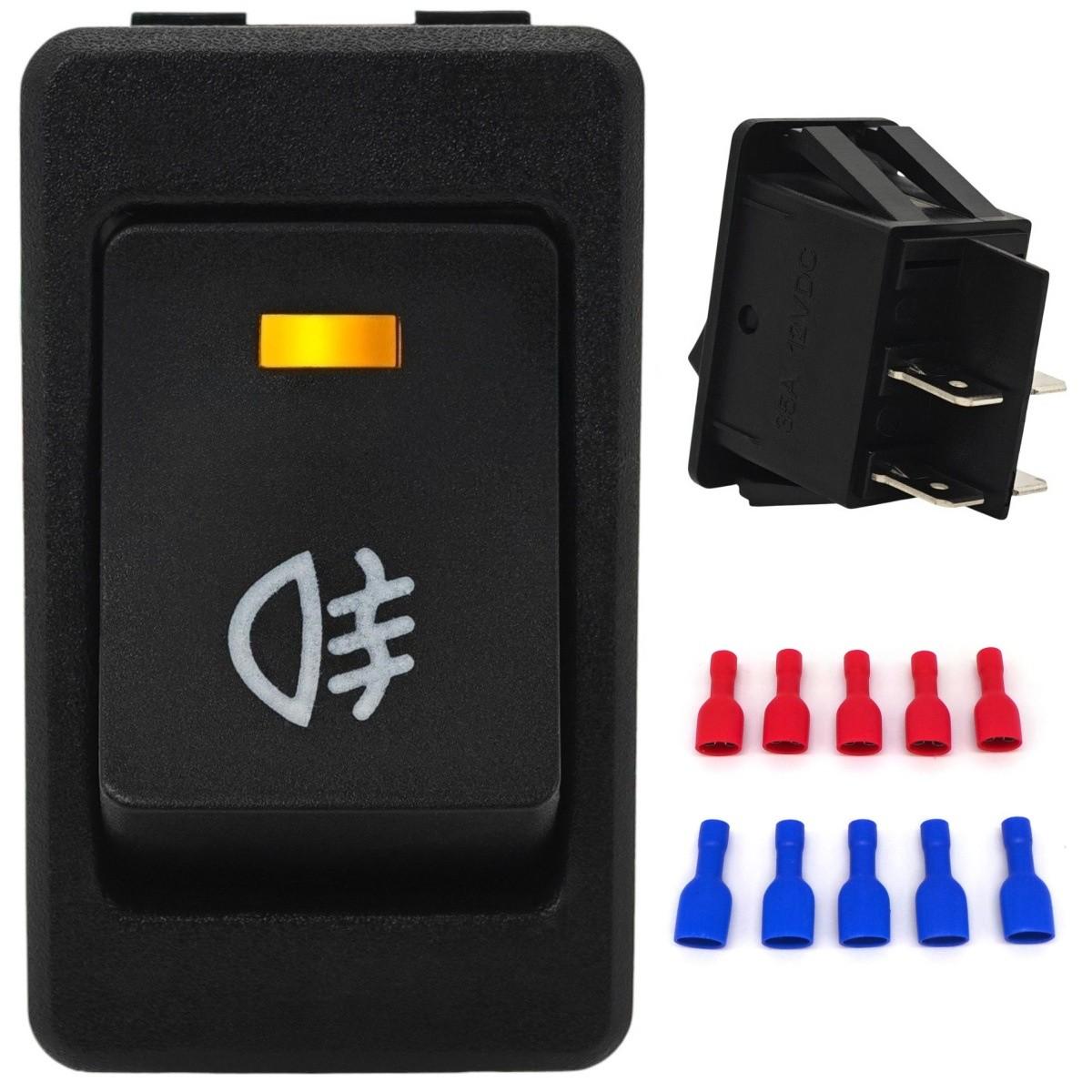 Interruttore luci fendinebbia LED, a scatto 12V 35A + connettore 10 pin Off-Road