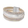 Bracelet en Cuir Multicouche Vente Chaude Style Bohème Cuir Tressé Fermoir Magnétique Bracelet de Poignet Bijoux Bracelet de Poignet Mode