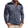 Men's Quarter Zip Up Pullover Tops Slim Fit Lightweight Mock Neck Long Sleeve Sweaters Casual Workout Polo Shirts for Men Casual Golf Sweatshirts
