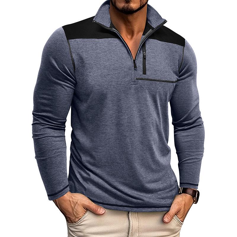Men's Quarter Zip Up Pullover Tops Slim Fit Lightweight Mock Neck Long Sleeve Sweaters Casual Workout Polo Shirts for Men Casual Golf Sweatshirts