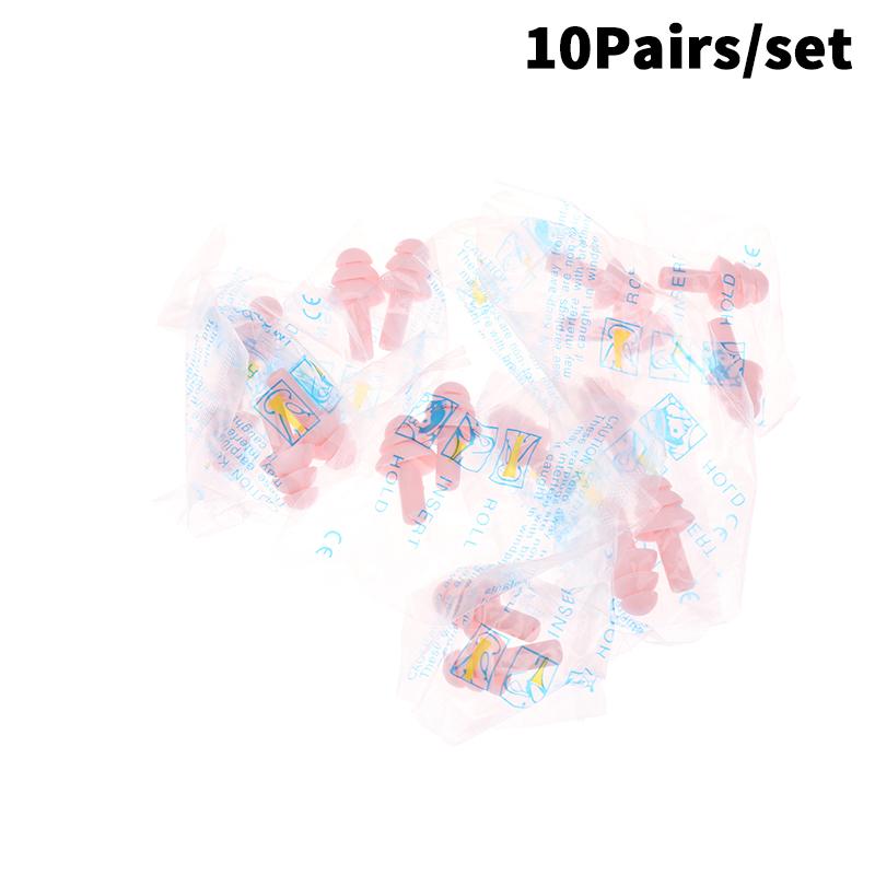 10 Paar Silikon Anti-Lärm Ohrstöpsel Geräuschunterdrückender Schwamm zur Geräuschreduzierung Schlaf & Arbeit Schnarchlinderung