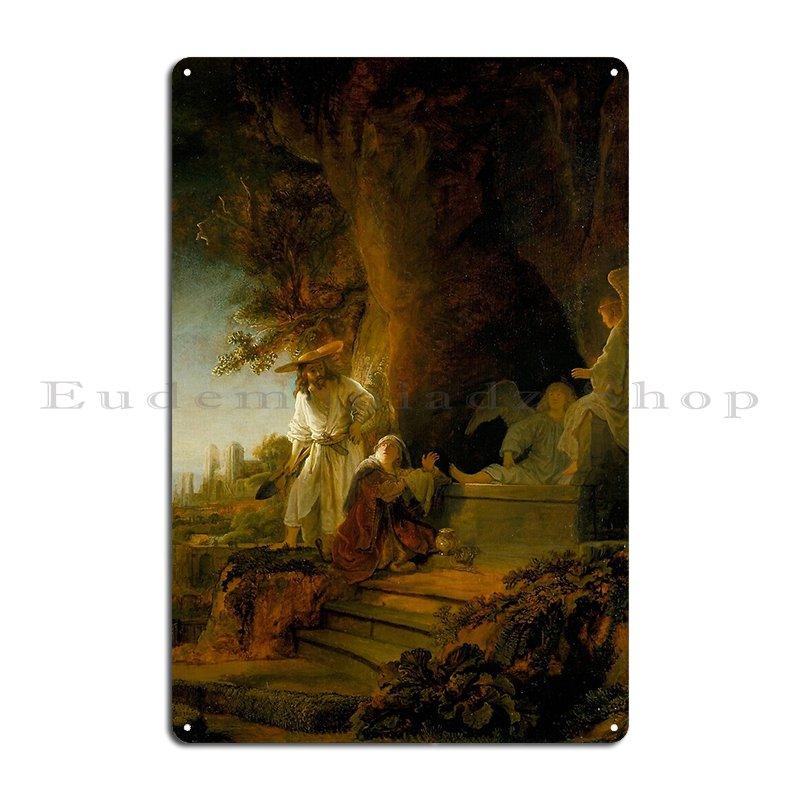 Christ And St Mary Magdalen At The Tomb Rembrandt C1638 Metal Signs Designing Party Designing Designing Pub Tin Sign Poster