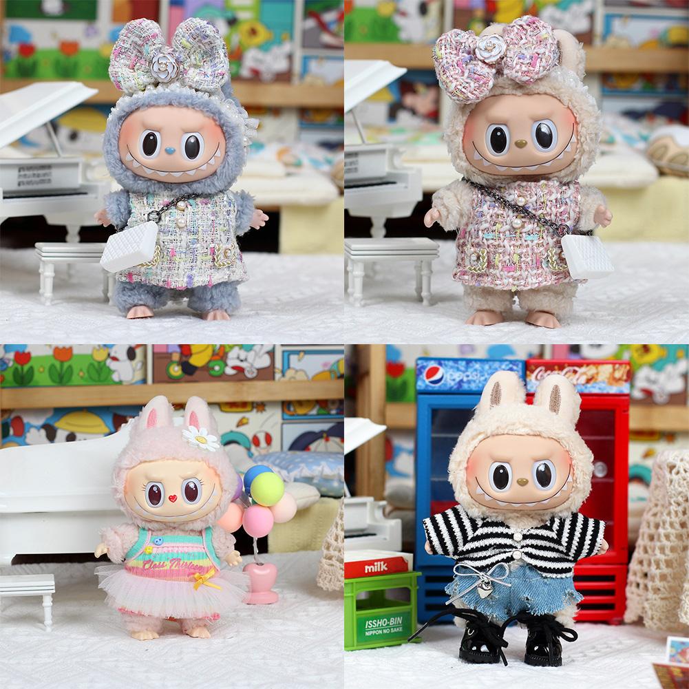 For 17cm Labubu Doll Clothes Fashion Clothes Hoodies Doll Clothes Hoodies Dolls Accessories Cute Decoration Little Cloths
