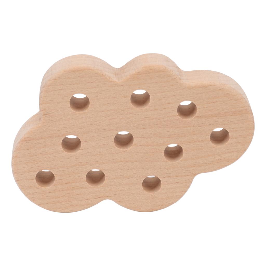 Threading Game Toys Educational Fun Wooden Cloud Star Moon Shaped Toddler Toy for Improving