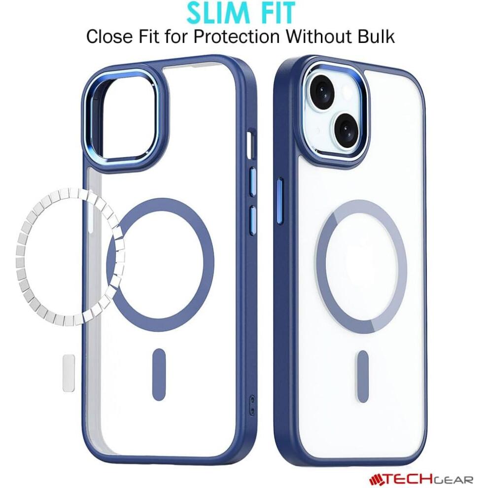 iPhone 15 Tough Case [Magnetic Fusion] Premium Tough Rugged Protective Case Slim Heavy Duty Protection with Clear Back Compatible with MagSafe