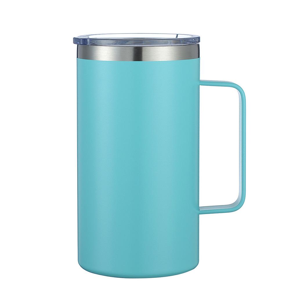 24oz Coffee Mugs with Handle Stainless Steel Double Wall Insulated Cup Leak Proof Lid Travel Mug Gift for Office/School/Camping