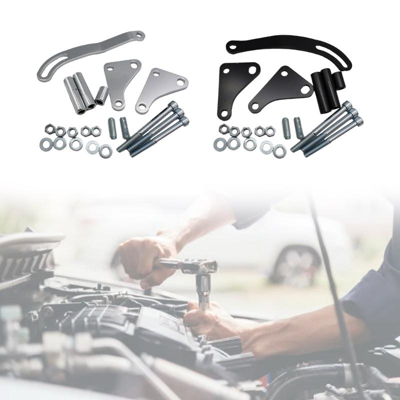 Adjustable Power Steering Pump Bracket Alternat Generator Bracket Kit Compatible for SBC Saginaw 327 350 Mounting Holder