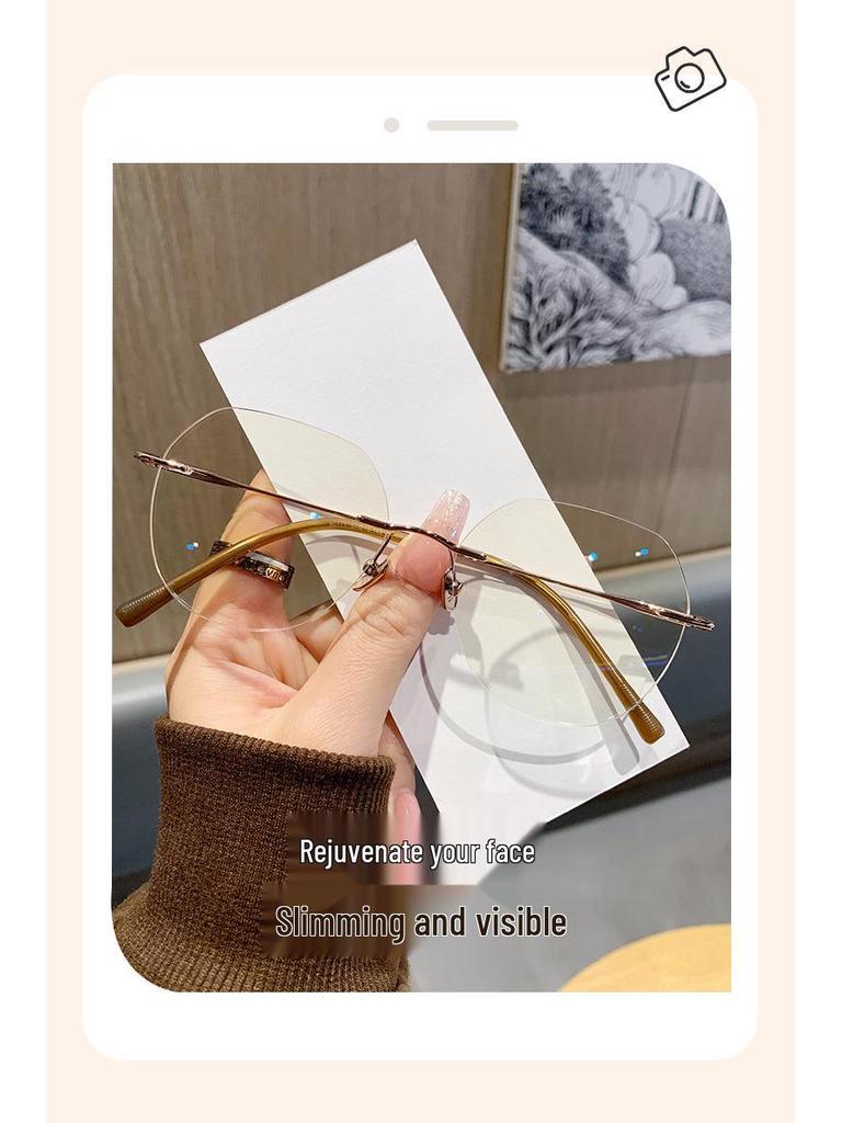 Women's Rimless Pure Titanium Eyeglasses - Prescription Ready, Anti-Blue Light