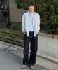 MINDBRIDGE [Couture] Crease 50-Count Light Blue Striped Oversized Shirt