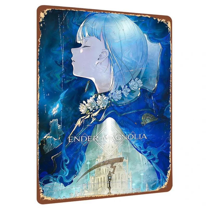 Ender Magnolia Bloom in the Mist Anime Art Metal Poster Home Decor Wall Hanging Gift 20x30cm(7.8x11.8inch)