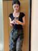 Women's Summer 2026 Lace Trim Bow Knot Short Sleeve T-Shirt