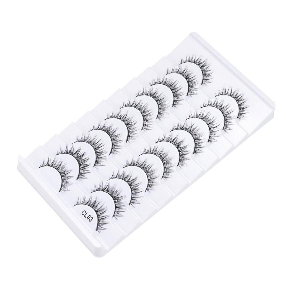 10 Pairs Natrual Long False Eyelashes Full Strip Fake Eyelash 3D Faux Mink Lash Eye Lash Extension
