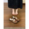 Retro versatile flat bottom women's bag head half slippers 2025 spring and summer new French high-end slippers women's wear