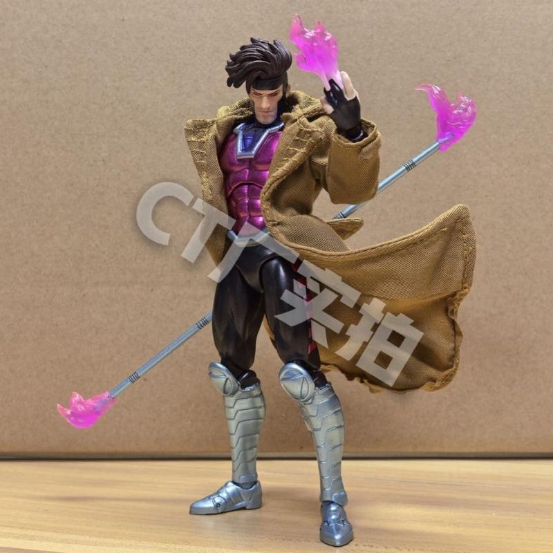 Marvel Comics Style Gambit Mafex131 Articulated Manga Action Figure Poseable Collectible Model Kit X-Men Fans Birthday Gift Toy