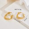 Gold Stainless Steel Earrings Light Luxury Premium Exaggerated Plain Ring Earrings