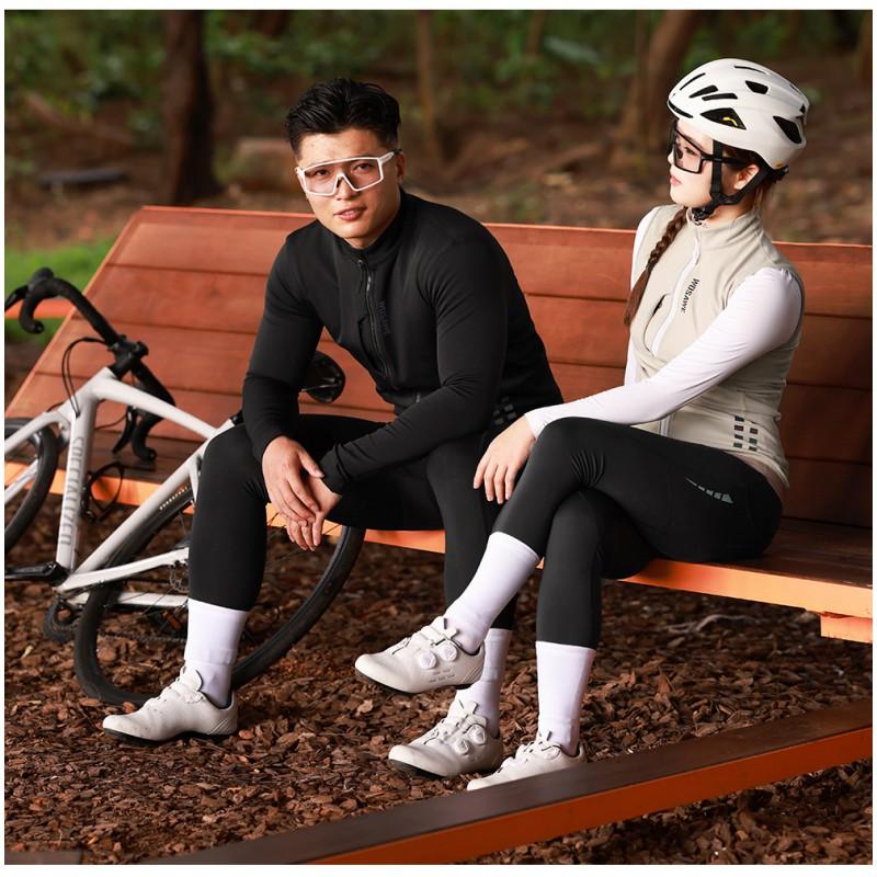 Mens Thermal Cycling Jacket Windproof Water-Resistant Fleece-Lined Long Sleeve Top Winter Riding