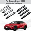 Car Decoration Stickers Accessories Door Handle Bowl Cover Trim Paste Style Glossy Black For Toyota Crown  Car Upgrade