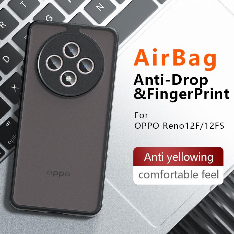 HD Transparent Cover for OPPO Reno 12 FS 12F Case Ultra Thin Clear & Matte Translucent Phone Funda for OPPO Reno 12F Capa