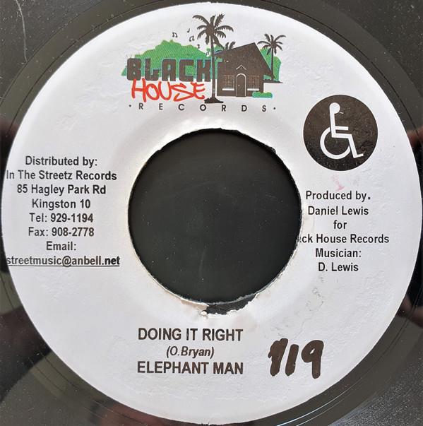 7inch Record ELEPHANT MAN - Doing It Right NONE Black House Rec 2004 Jamaica Reggae, Ska & Dub Used