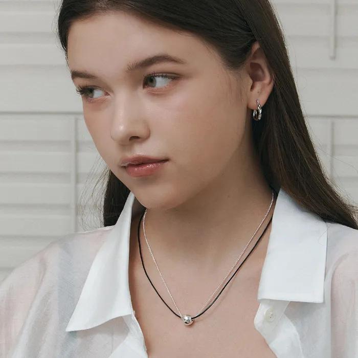 Two Line Ball Necklace nb1695